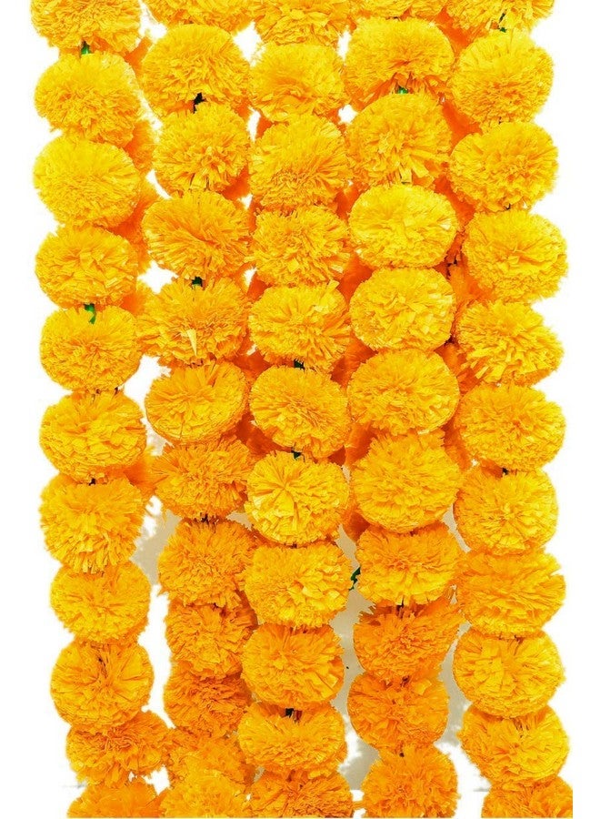 Klassic Artificial Marigold Flower for Decoration for Diwali Decoration Navratri, Pooja, Home Inauguration, Temple, Wedding (Yellow, Pack of 5) - Image 3