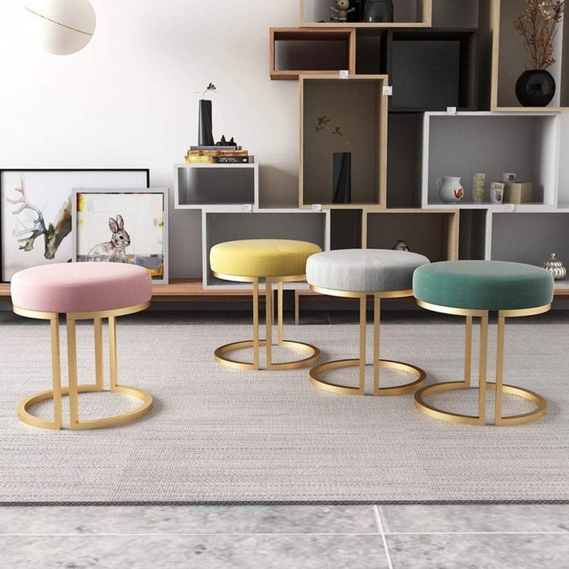 Generic Indian Decor. 45863 Makeup Stool Dressing Table Stool Household Makeup Stool Bedroom Modern Minimalist Fashion Round Stool Multiple Applications (Color : Grey, Size : 40x45cm) - Image 5