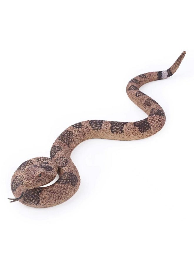 Sienon - Realistic Fake Snakes Toy Soft Rubber Snake Figure Garden Snake Scare Birds And Squirrels, Rattlesnake Toy Figurines Stress Relief Gag Toys Halloween Decoration Party Favors Prank Props - Image 1