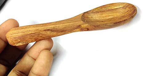 Arman Spoons Masala Spoon Sets for Small Containers (Table Spoon | Teak Wood) Handmade Wooden Spoon for Tea, Coffee, Sugar, Condiments & Spices (Big 5.5 inch Set of 6) - Image 4