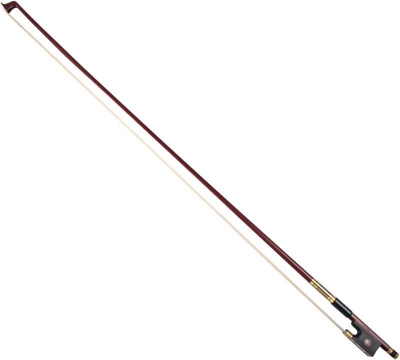 Kmise Violin Bow 4 / 4 Fiddle Pernambuco Round Stick Ebony Frog Horse Hair with Metal Heelplate for Beginner Practice - Image 1