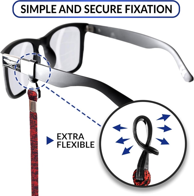 SIGONNA Eye Glasses String Holder Strap - Eyeglass Straps Cords for Men Women - Eyeglass Holders Around Neck - Sunglasses String Chain Lanyard Retainer - 4 Pcs Orange Blue - Image 4