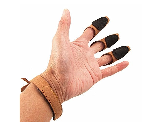 Futaba Finger Tab Glove for Recurve Hunting Bow - Brown - Image 2