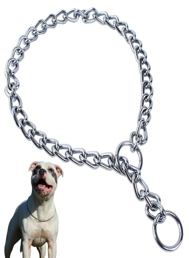 cyhaen 1-Pack Chain Dog Choker Collar, Metal Slip Link Training Choke Dog Collar Heavy Duty Puppy Collars for Small Medium Large Big XL Breed Dogs, Silver M - Image 1