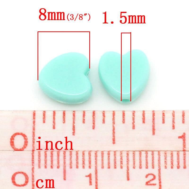 Craft Making Shop 600 Pastel Acrylic Heart Beads Assorted Pastel Colors 8mm or 3/8 Inch Diameter with 1.5mm Hole - Image 5