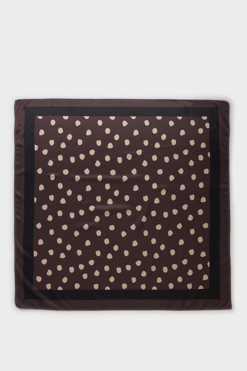 DeFacto Brown Woman Woman Printed Satin Foulard Casual - Image 3