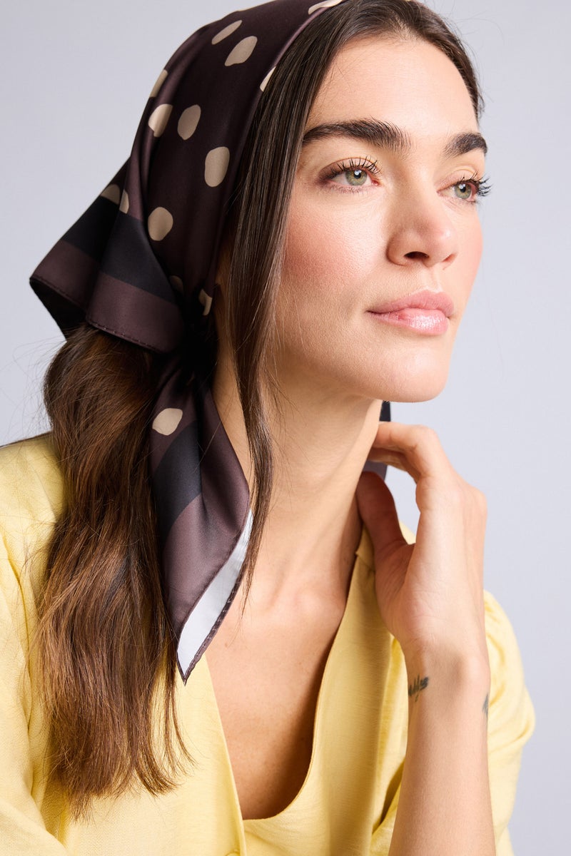 DeFacto Brown Woman Woman Printed Satin Foulard Casual - Image 1