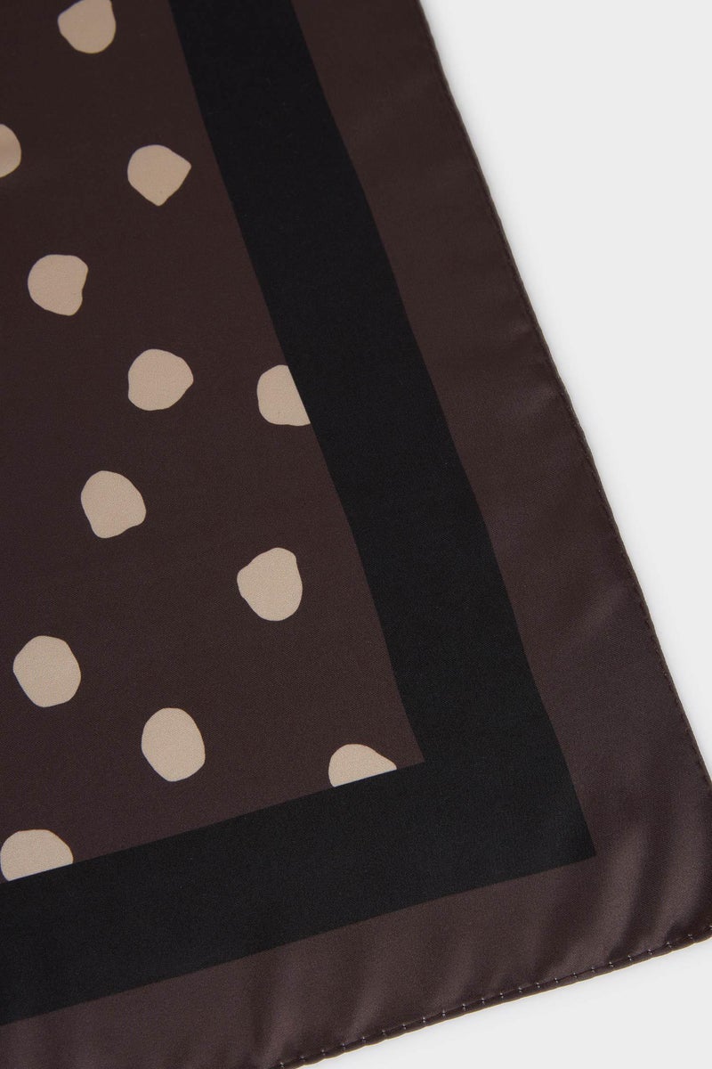 DeFacto Brown Woman Woman Printed Satin Foulard Casual - Image 4