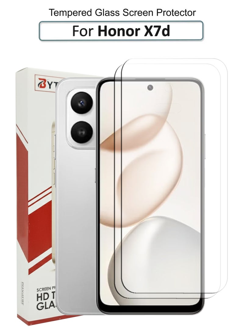 BYTER Honor X7d - Combo Pack Tempered Glass Screen Protector - Delicate Touch , Higher Transparency , Easy to Install ,Anti-scratch and Bubble-free Screen Protector Compatible With Honor X7d - Clear - Image 1