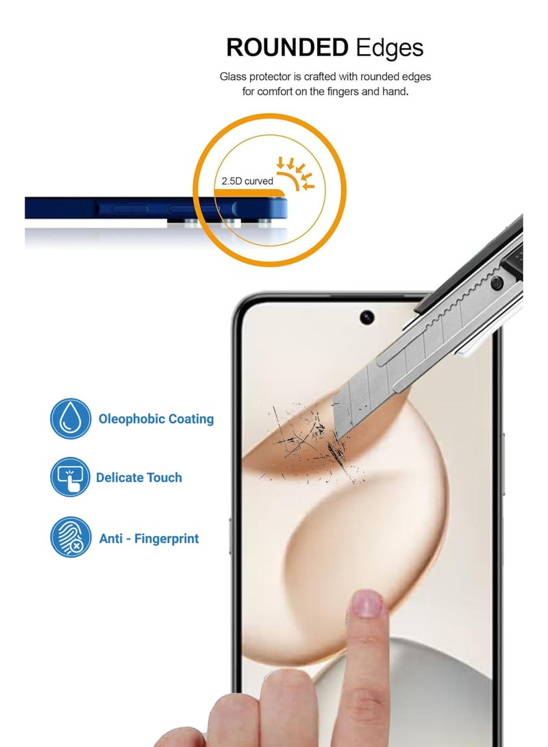BYTER Honor X7d - Combo Pack Tempered Glass Screen Protector - Delicate Touch , Higher Transparency , Easy to Install ,Anti-scratch and Bubble-free Screen Protector Compatible With Honor X7d - Clear - Image 3