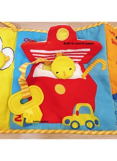 Generic Baby Bed Circumference Cloth Book Early Education Educational Toys Double-sided Color Cloth Book Pendant Cognitive Shape Animal Baby Cloth Book-Color:Large Size Bed Cover Book (125 X21cm)  - Image 4