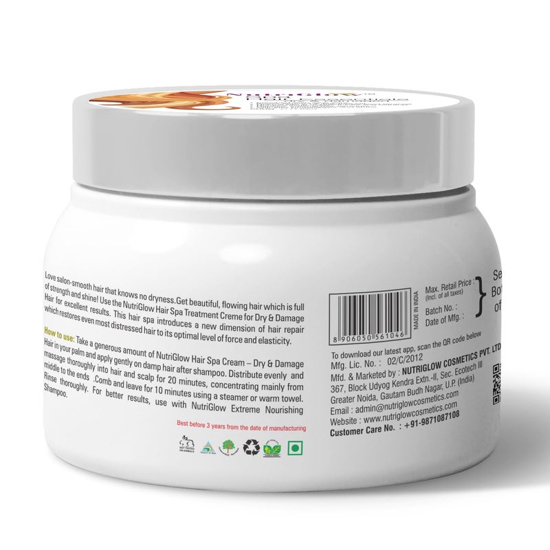 NutriGlow Hair Spa Cream with Damage Reverse Moisture Lock for Dry Damaged Hair 300g and NutriGlow NATURALS Advanced Pro Formula Wine Facial Cleanup Kit 60 GM - Image 3