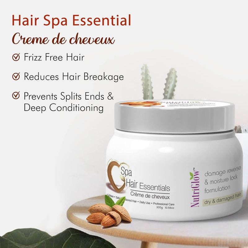 NutriGlow Hair Spa Cream with Damage Reverse Moisture Lock for Dry Damaged Hair 300g and NutriGlow NATURALS Advanced Pro Formula Wine Facial Cleanup Kit 60 GM - Image 4