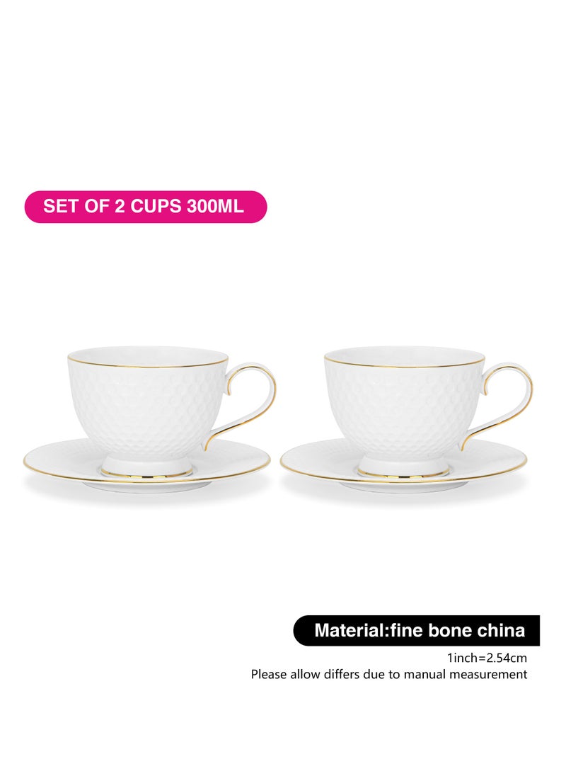 Fissman - 2-Piece Cups And Saucer 300ml, Noemi Series - Image 1