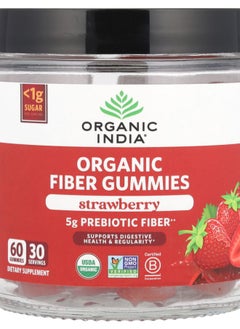 Organic India Organic Fiber Gummies Strawberry 60 Gummies 