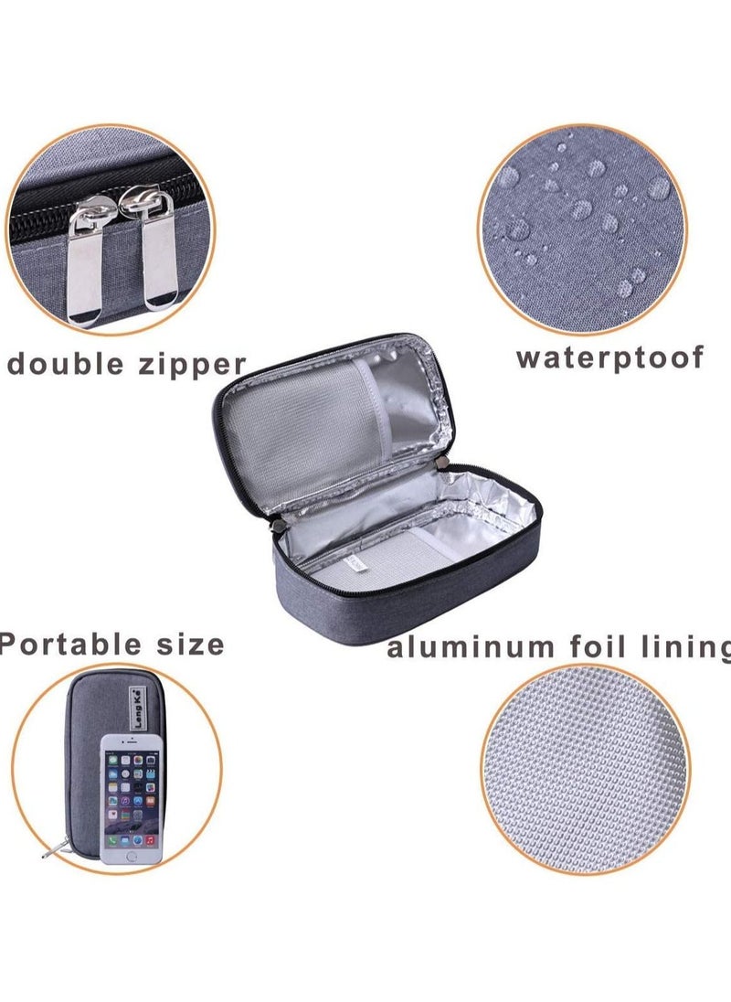 Insulin Cooler Travel Carrying Case Insulated Cooling Bag With 2 Ice Packs
