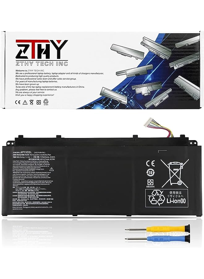 ZTHY Ap15O5L Laptop Battery Replacement For Acer Aspire S13 S5-371 Chromebook R13 Cb5-312T Swift 1 Sf114-32 Swift 5 Sf514-51 Sf515-51T Predator Triton 700 Pt715-51 Spin 5 Sp513-52N Sp513-52Np - Image 1