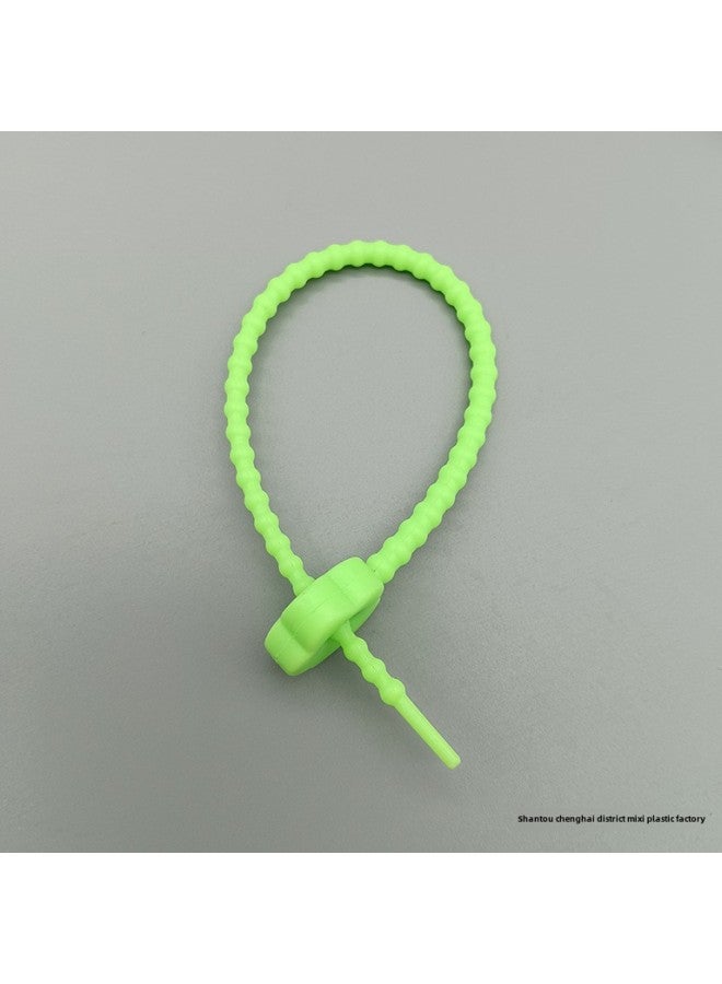Loquat Flower Star Silicone Cable Tie Data Cable Storage Arrangement Winding Wire Jewelry Pendant Multi-purpose Color Lanyard-Color:210mm Flowers (fruit Green) - Image 1