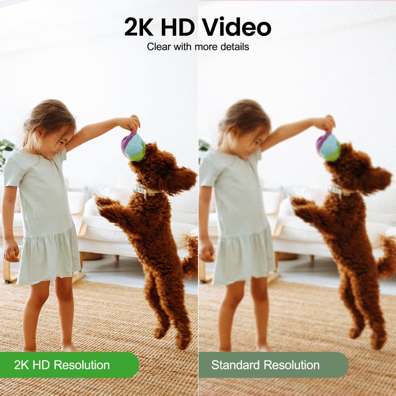 INFIYA 360 Cameras for Home Security-Indoor Camera Monitoring Baby/Nanny with 2K High Resolution & One-Tap Call, 24-7 Local Storage, Compatible with Alexa/Google Home, K7 4Pack (2.4GHz Wi-Fi Only) - Image 3