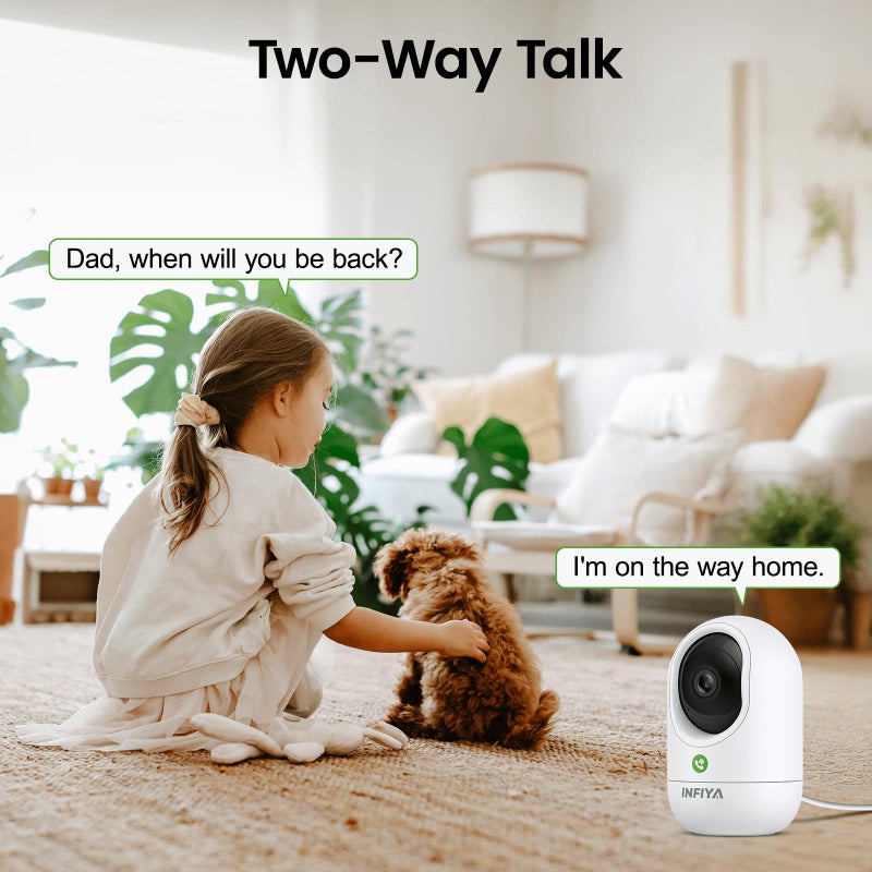 INFIYA 360 Cameras for Home Security-Indoor Camera Monitoring Baby/Nanny with 2K High Resolution & One-Tap Call, 24-7 Local Storage, Compatible with Alexa/Google Home, K7 4Pack (2.4GHz Wi-Fi Only) - Image 5