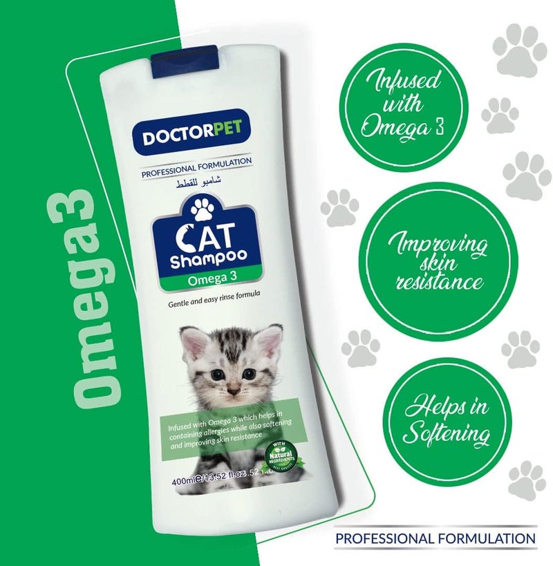 DoctorPet Omega 3 Cat Shampoo 400ml - Image 4
