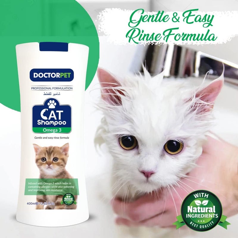 DoctorPet Omega 3 Cat Shampoo 400ml - Image 3