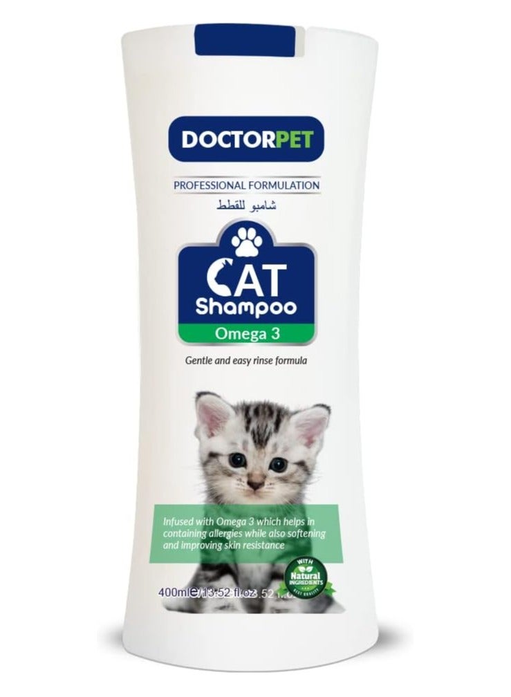 DoctorPet Omega 3 Cat Shampoo 400ml - Image 1