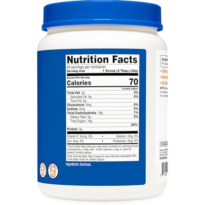 Nutricost Dextrose Powder 2 LBS - Non-GMO, Gluten Free - Image 5