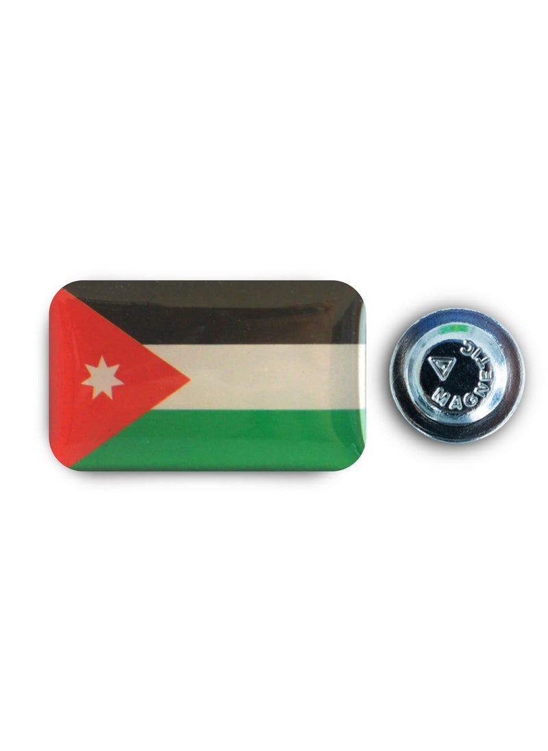 971MEDIA Jordan Flag - Metal Badge Epoxy Coated with Magnetic Pin that Doesn't Tear Clothes  - Image 1