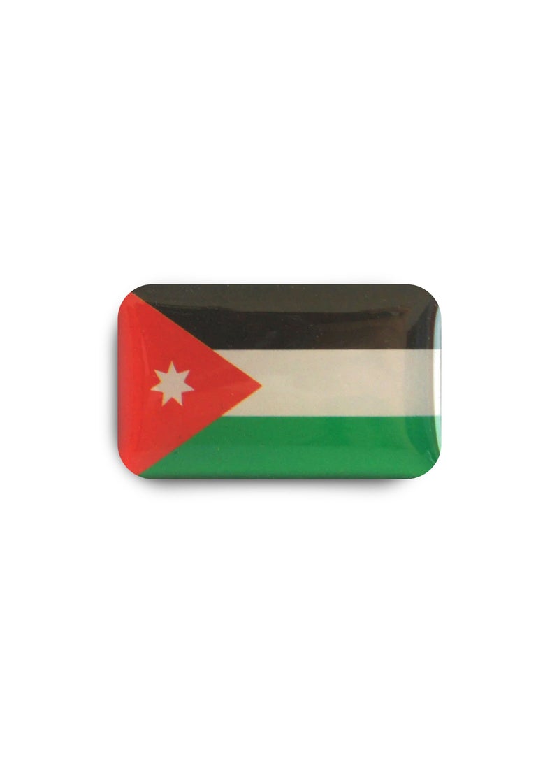 971MEDIA Jordan Flag - Metal Badge Epoxy Coated with Magnetic Pin that Doesn't Tear Clothes  - Image 2