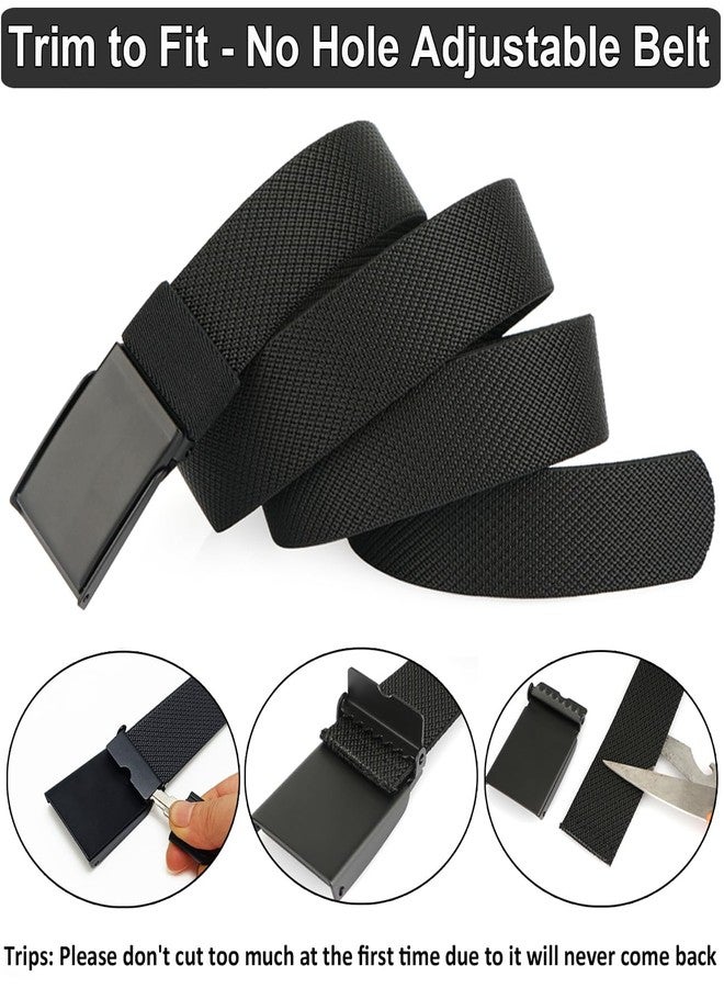 HOANAN 1.3” Men’s Stretch Belt, 2-Pack Flip-top Metal Buckle Golf Belt, Elastic Nylon Web Belts (Black + grey - Fit up to 36") - Image 4