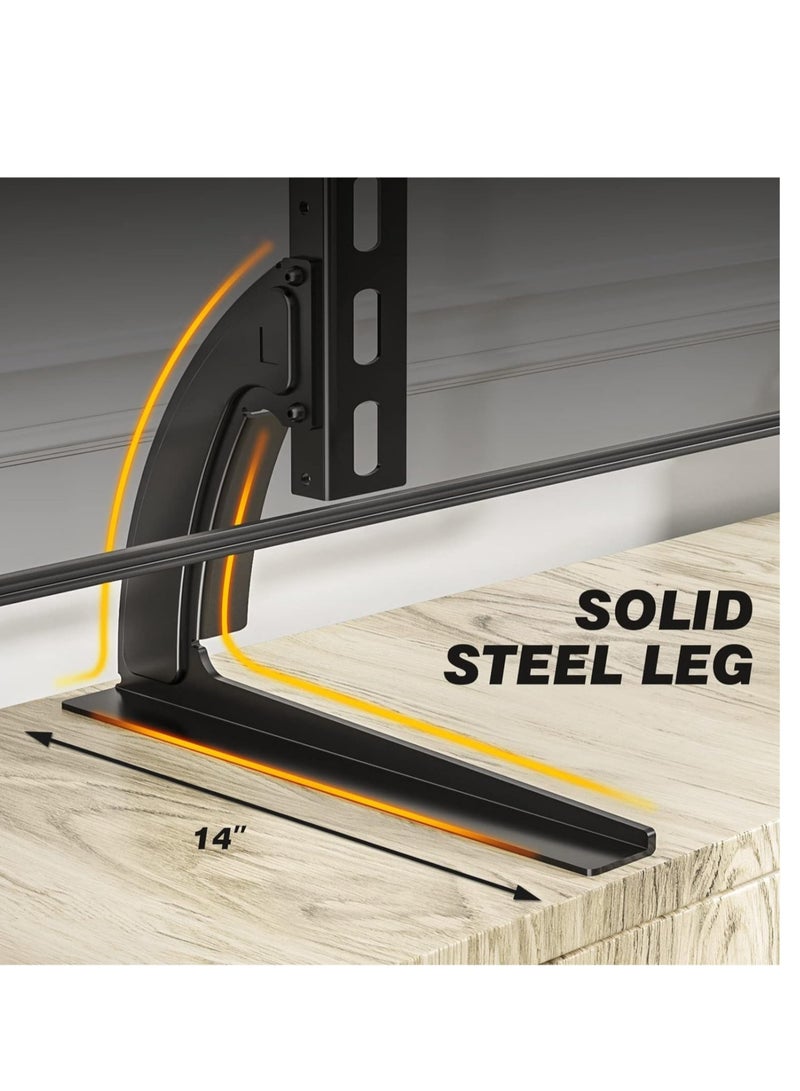 ELTRAZONE "Universal TV Stand Tabletop Mount by 5Rcom: Supports 22 to 65 inch Flat Screen TVs, Adjustable Height, Max 88lbs Capacity, VESA 800 x 500mm - Stable TV Legs for Plasma, LCD, LED Screens" - Image 2