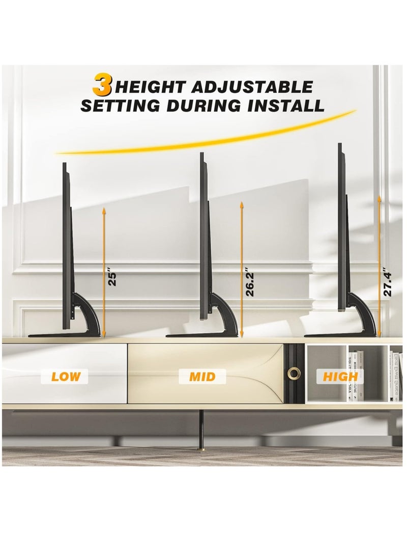 ELTRAZONE "Universal TV Stand Tabletop Mount by 5Rcom: Supports 22 to 65 inch Flat Screen TVs, Adjustable Height, Max 88lbs Capacity, VESA 800 x 500mm - Stable TV Legs for Plasma, LCD, LED Screens" - Image 4