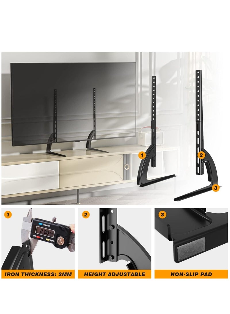 ELTRAZONE "Universal TV Stand Tabletop Mount by 5Rcom: Supports 22 to 65 inch Flat Screen TVs, Adjustable Height, Max 88lbs Capacity, VESA 800 x 500mm - Stable TV Legs for Plasma, LCD, LED Screens" - Image 5