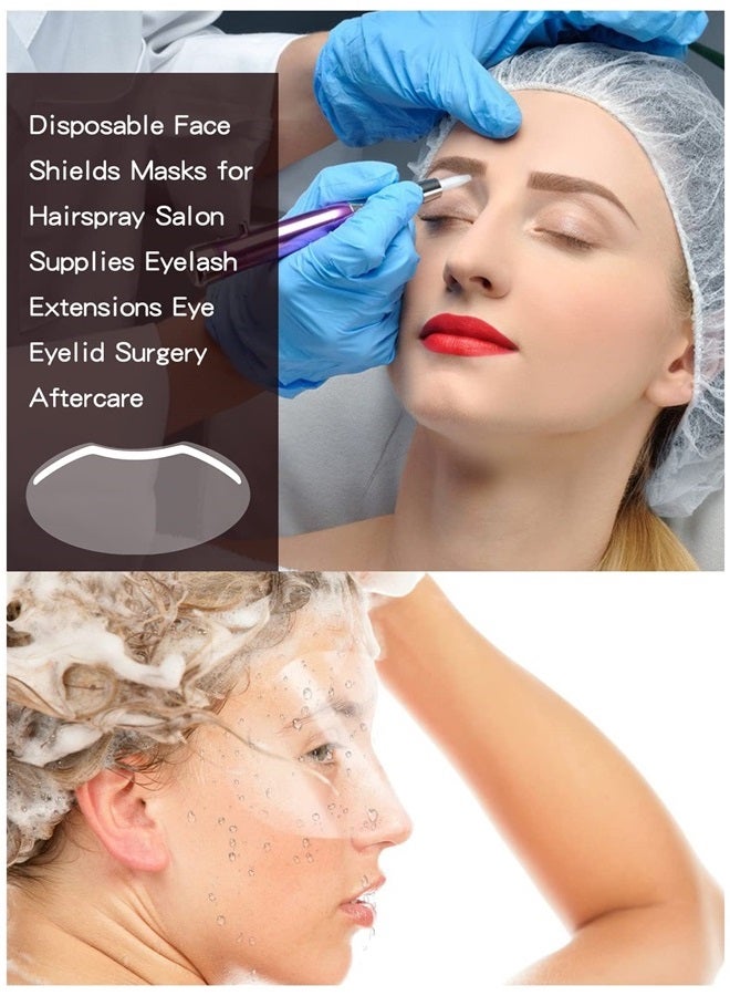 EBANKU 300 PCS Shower Face Eye Shields Microblading Permanent Makeup Shower Visors for Adults Disposable Plastic Face Shields for Hairspray Salon Eyelid Aftercare - Image 4