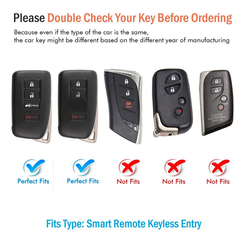 Autophone Compatible with Lexus Key Fob Cover with Keychain Soft TPU 360 Degree Protection Key Shell Case for RX ES GS LS NX RS GX LX RC LC Smart Key-Black - Image 2