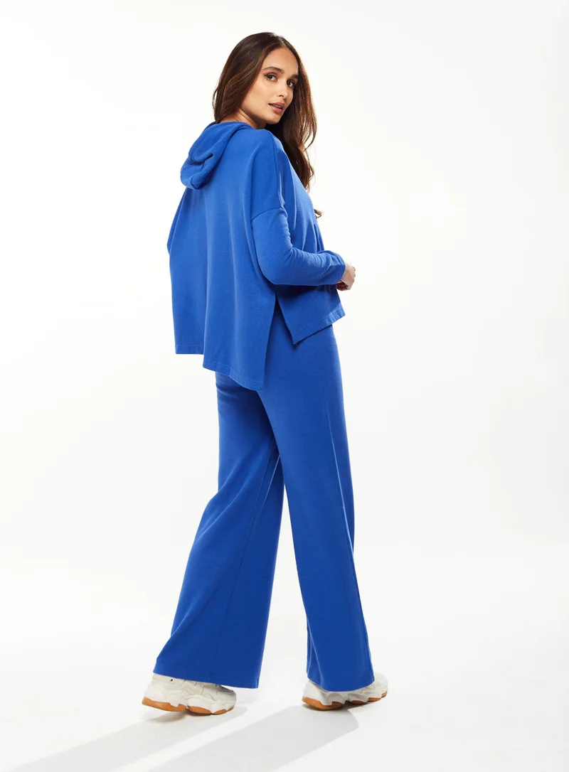Liquorish Wide-leg Tracksuit Pant Blue
