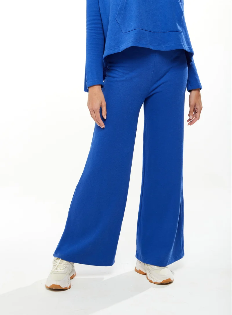 Liquorish Wide-leg Tracksuit Pant Blue