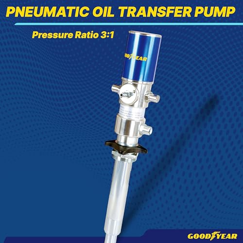 Goodyear Oil Transfer Pump Air Operated Pneumatic 3.1GPM / 12LPM PRO Heavy Duty Double Action 3:1 Fast High Flow Rate for SAE130 Oils/Fluids (NOT for Gasoline or Diesel) - Image 2