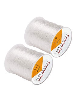 2Pack 1.0mm Elastic String, Jewelry Cord, Bracelet Rope Crystal Beading Cords, Transparent Beaded Line, Can Easily Pass Through Jewelry, Suitable for DIY Making