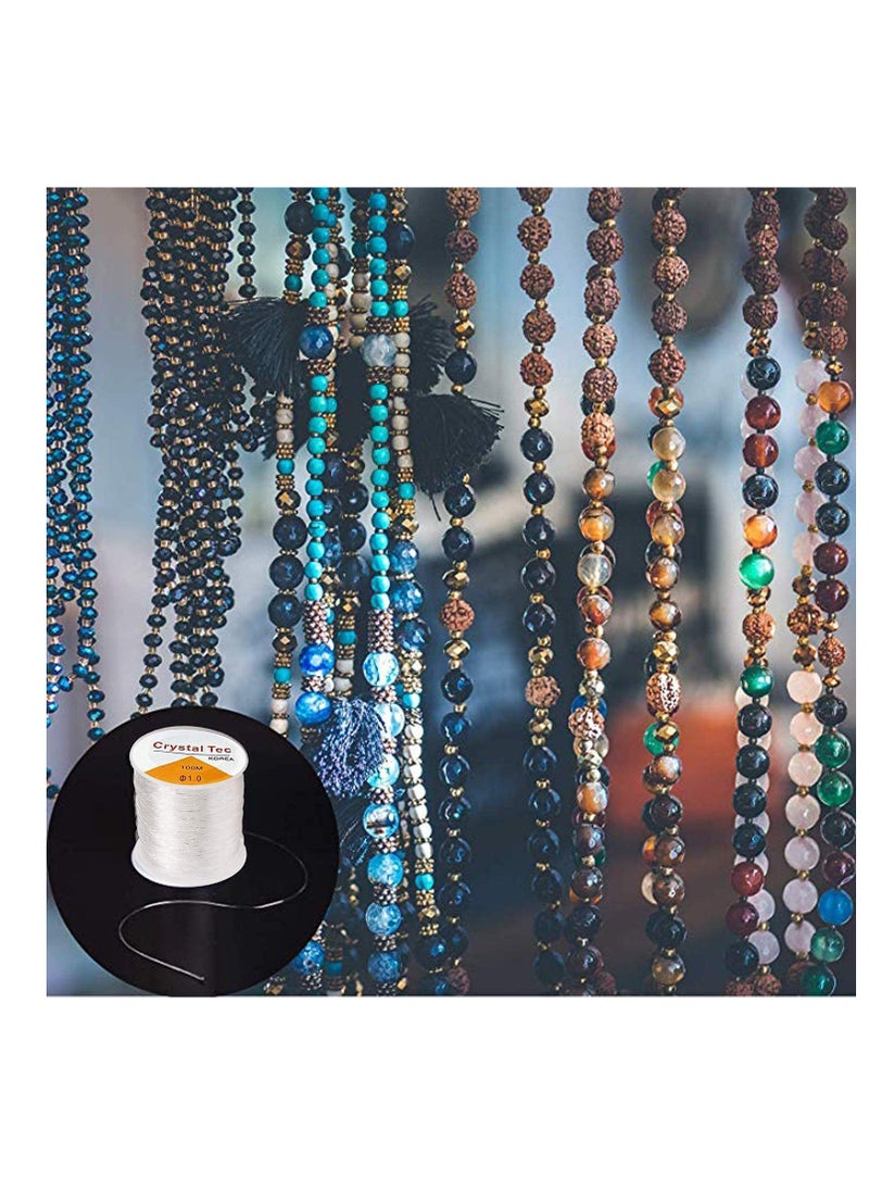 SYOSI - 2Pack 1.0mm Elastic String, Jewelry Cord, Bracelet Rope Crystal Beading Cords, Transparent Beaded Line, Can Easily Pass Through Jewelry, Suitable for DIY Making - Image 1