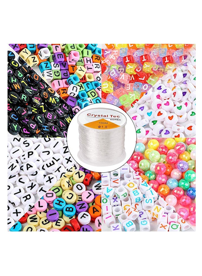 SYOSI - 2Pack 1.0mm Elastic String, Jewelry Cord, Bracelet Rope Crystal Beading Cords, Transparent Beaded Line, Can Easily Pass Through Jewelry, Suitable for DIY Making - Image 1