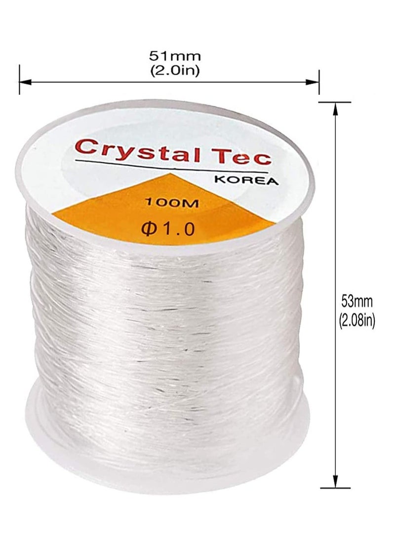 SYOSI - 2Pack 1.0mm Elastic String, Jewelry Cord, Bracelet Rope Crystal Beading Cords, Transparent Beaded Line, Can Easily Pass Through Jewelry, Suitable for DIY Making - Image 1