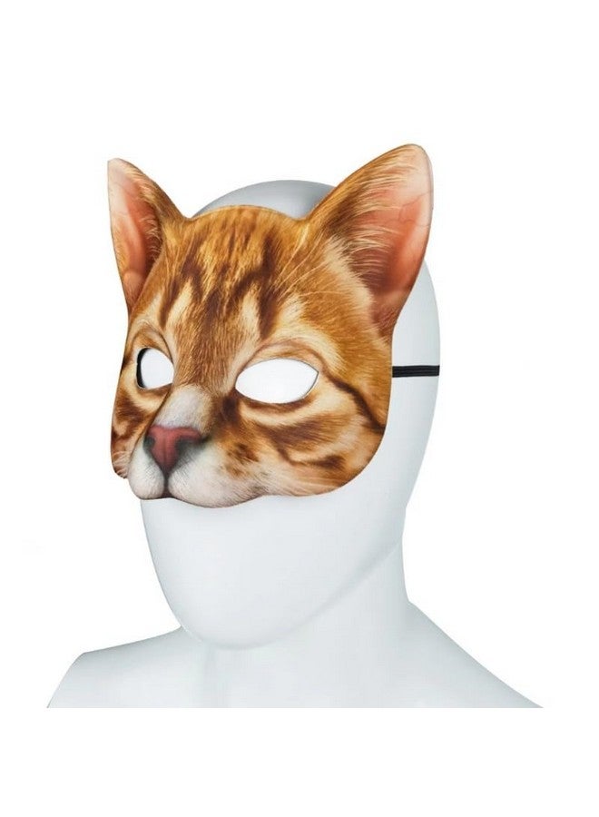 Hosfairy 1Pcs Halloween Half Face Cat Mask Animal Cat Mask For Halloween Christmas Easter Novelty Costume Party Accessory(Style G) - Image 2