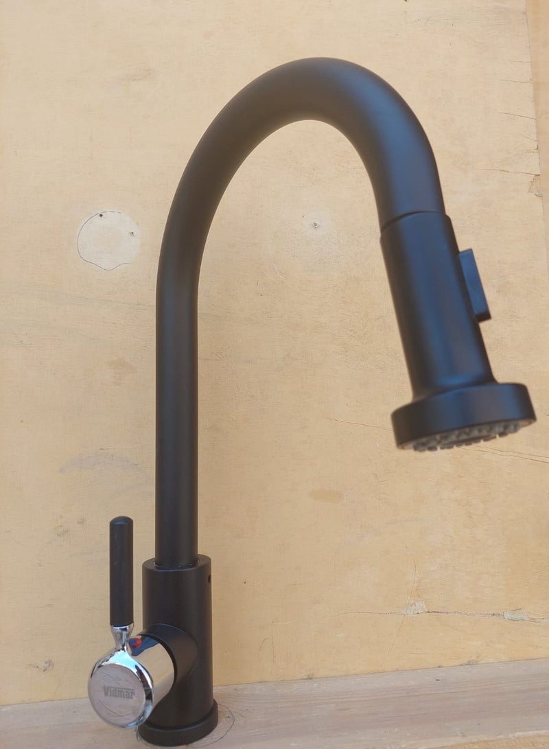 100% صنبور مطبخ مع بخاخ قابل للسحب لاسفل، صنابير حوض المطبخ من الستانلس ستيل، صنبور خلاط المطبخ، صنبور ماء ساخن وبارد، صنبور حوض المطبخ، وضعين للرش يدور 360 درجة - Image 5