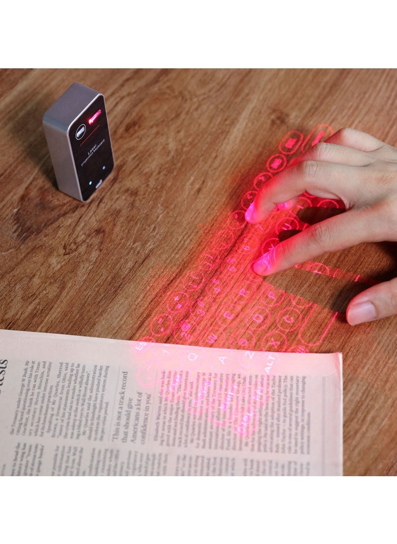 Generic - Bluetooth Laser Keyboard Wireless Virtual Projection Keyboard Portable for IOS Android Smart Phone Pad Tablet PC Notebook (Black) - Image 1