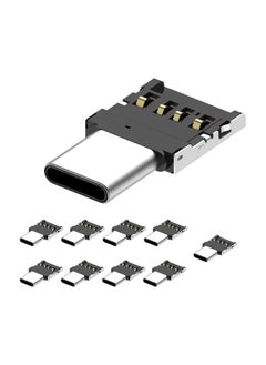 SYOSI محول USB C إلى USB OTG، محول Thunderbolt من النوع C ذكر إلى USB أنثى، موصل للهواتف الذكية والأجهزة اللوحية والمزيد من أجهزة USB وأجهزة Micro - 10 قطع  - Image 1