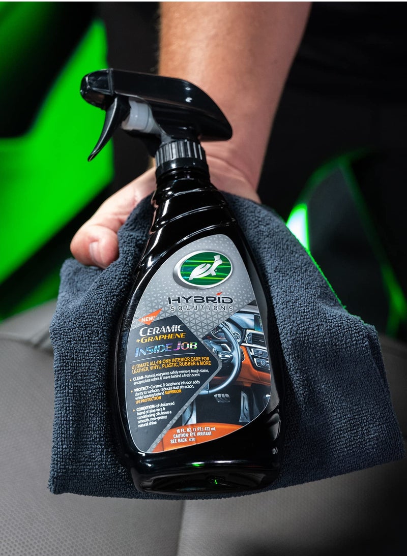 TURTLE - Turtle Wax Hybrid Solutions Ceramic And Graphene Inside Job, 473ml - Ultimate Car Interior Care for Leather, Vinyl, Plastic, Rubber - Image 1