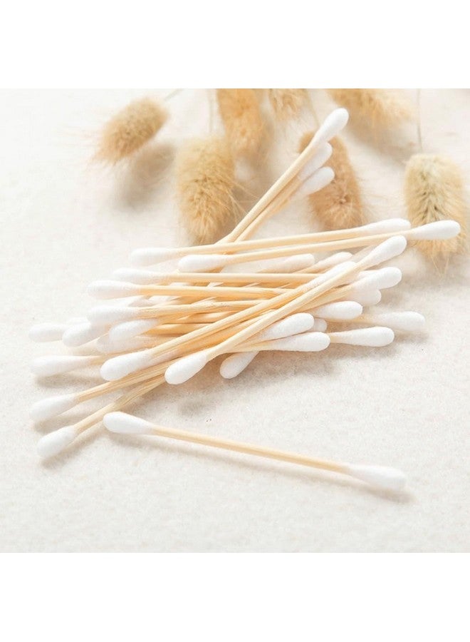 DCELLA Bamboo Cotton Ear Buds | Swabs | Multipurpose Double Tip Cotton Earbuds | Swabs with Sustainable Bamboo Better Than Wooden Stick | Cotton Swabs for Ear (Pack of 2) (Big Round Shape) - Image 4