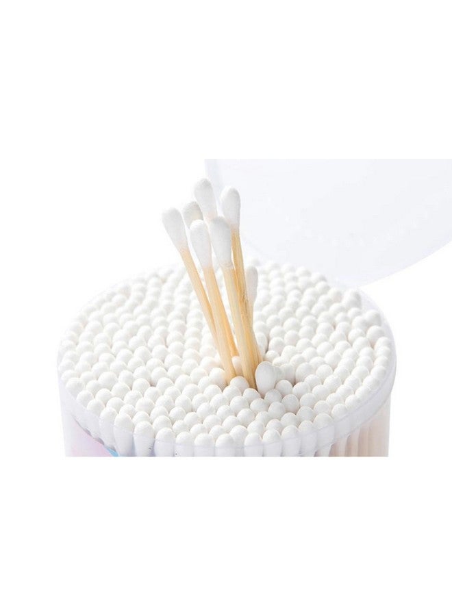 DCELLA Bamboo Cotton Ear Buds | Swabs | Multipurpose Double Tip Cotton Earbuds | Swabs with Sustainable Bamboo Better Than Wooden Stick | Cotton Swabs for Ear (Pack of 2) (Big Round Shape) - Image 3